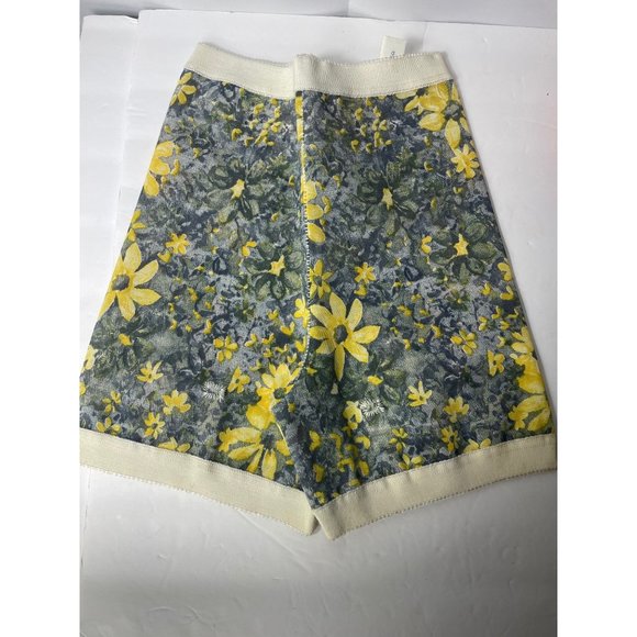VINTAGE NYLON LYCRA SPANDEX blue yellow flower Girdle Underwear SIZE M - Picture 2 of 6